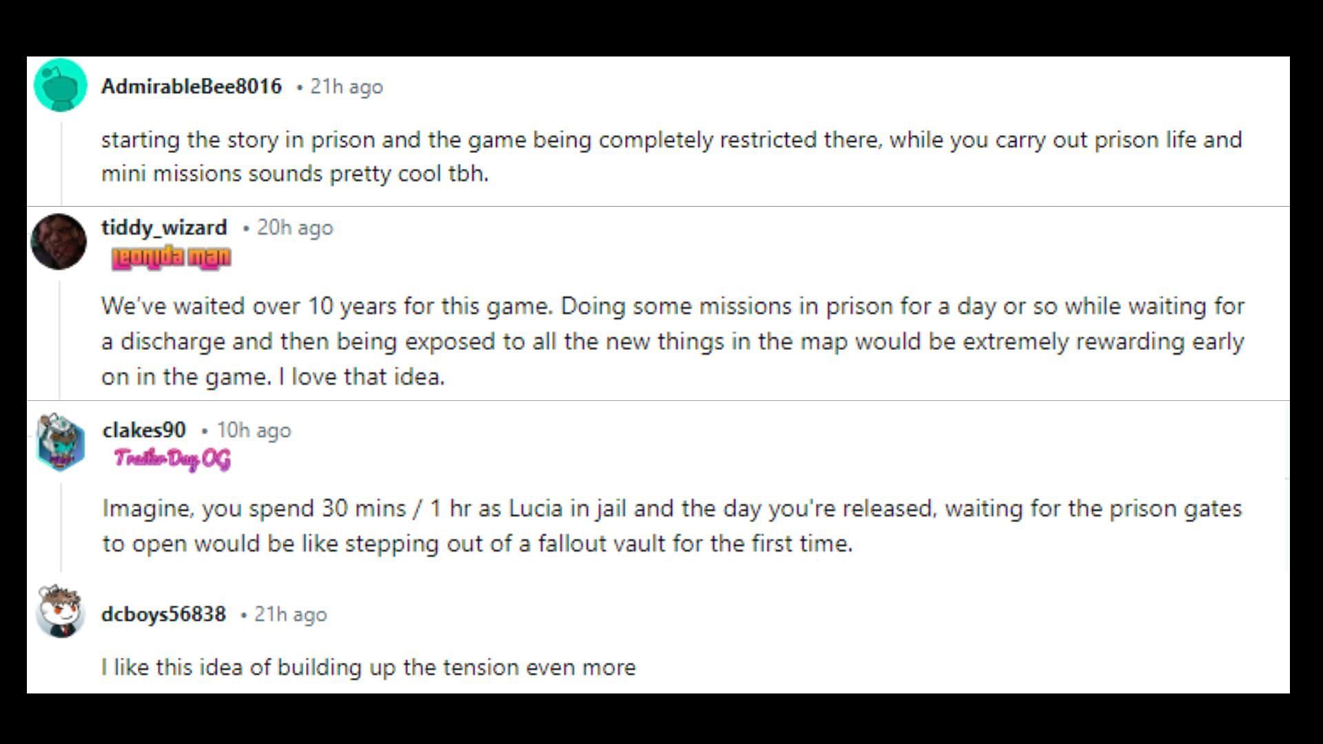 Fans agree with the idea of starting the game as an inmate (Images via Reddit)