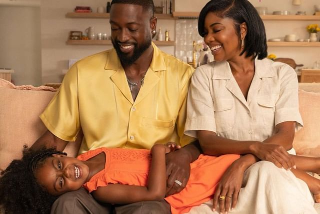 Dwayne Wade and Gabrielle Union with daughter Kaavia James Wade. (Kaavia James, Instagram)