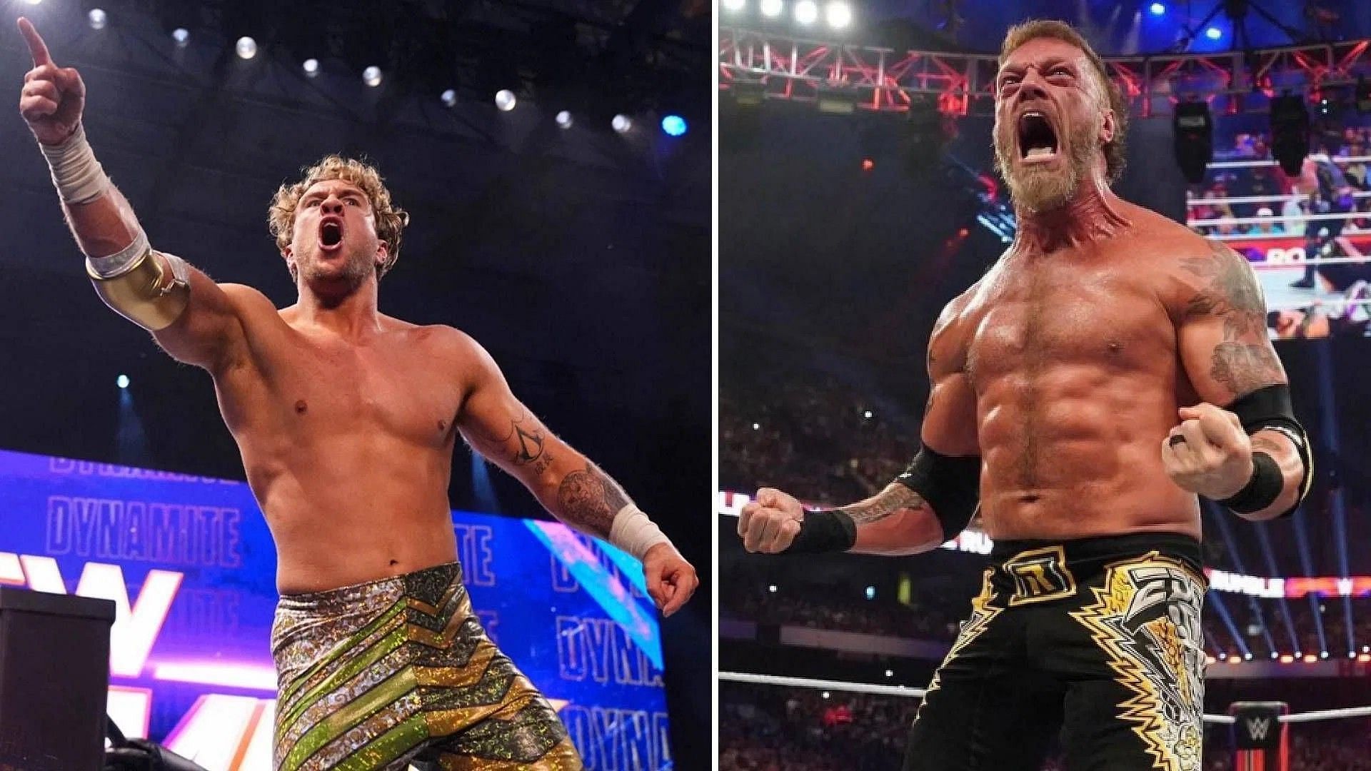Will Ospreay (left); Adam Copeland (right).
