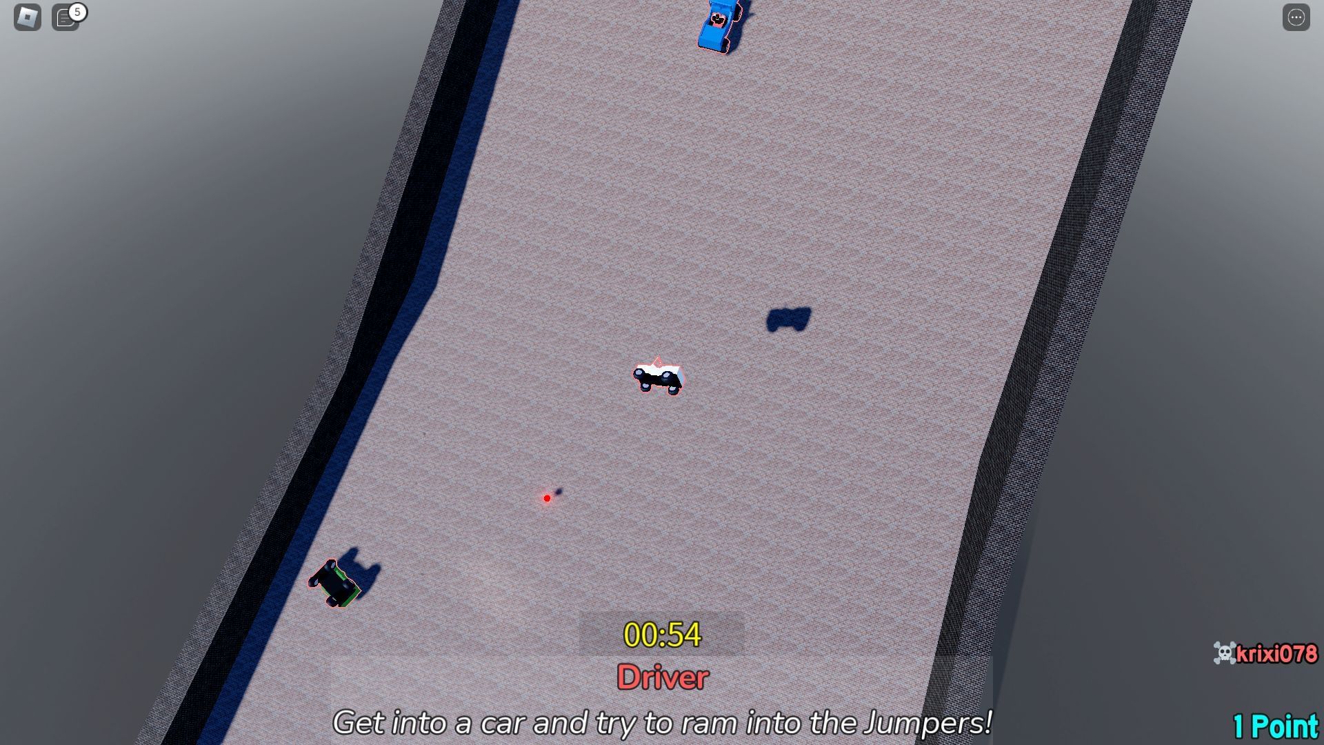 Tumbling down the ramp as a Driver (Image via Roblox)