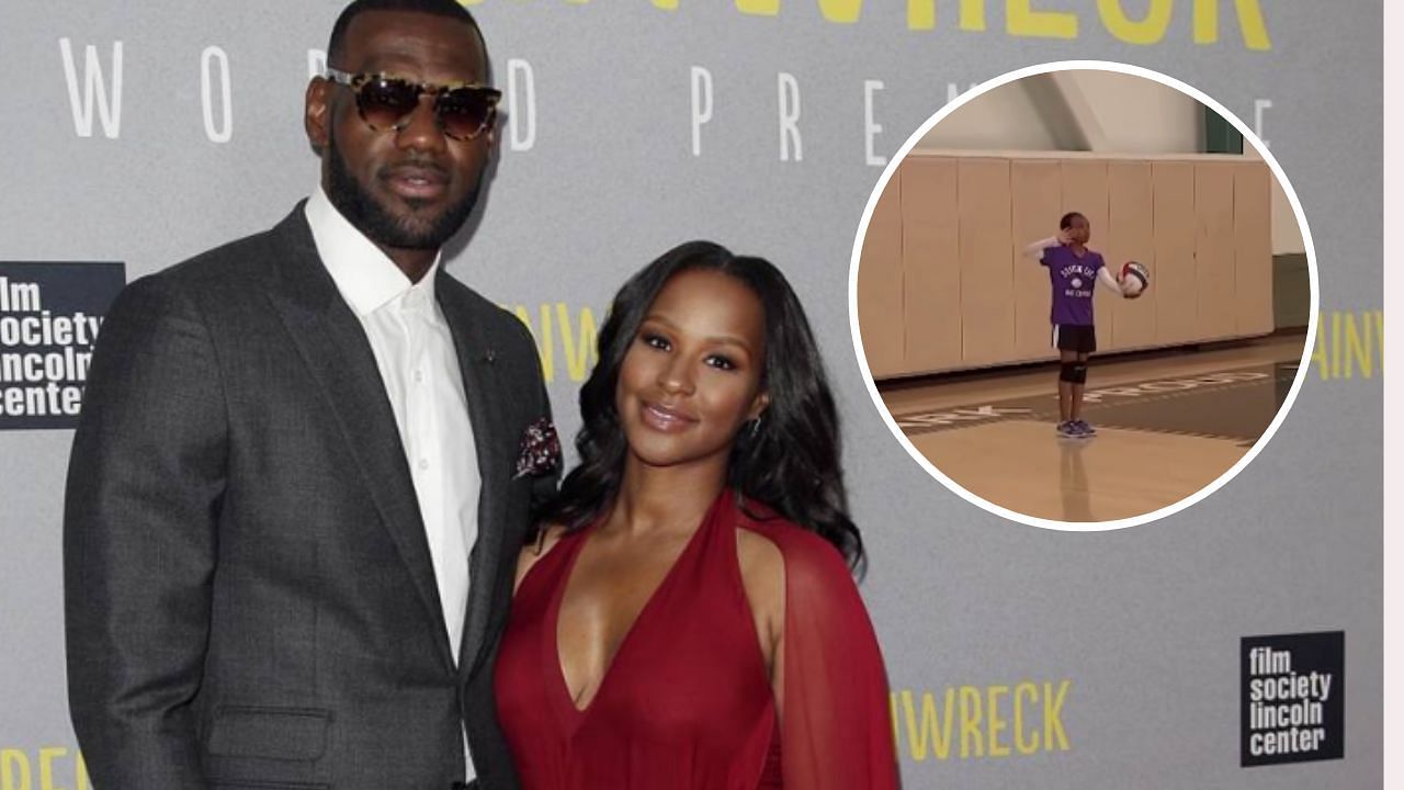 LeBron James and wife Savannah James hype daughter Zhuri