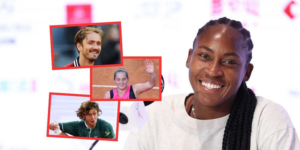 Coco Gauff on Daniil Medvedev-Andrey Rublev-Jelena Ostapenko 2013 photo