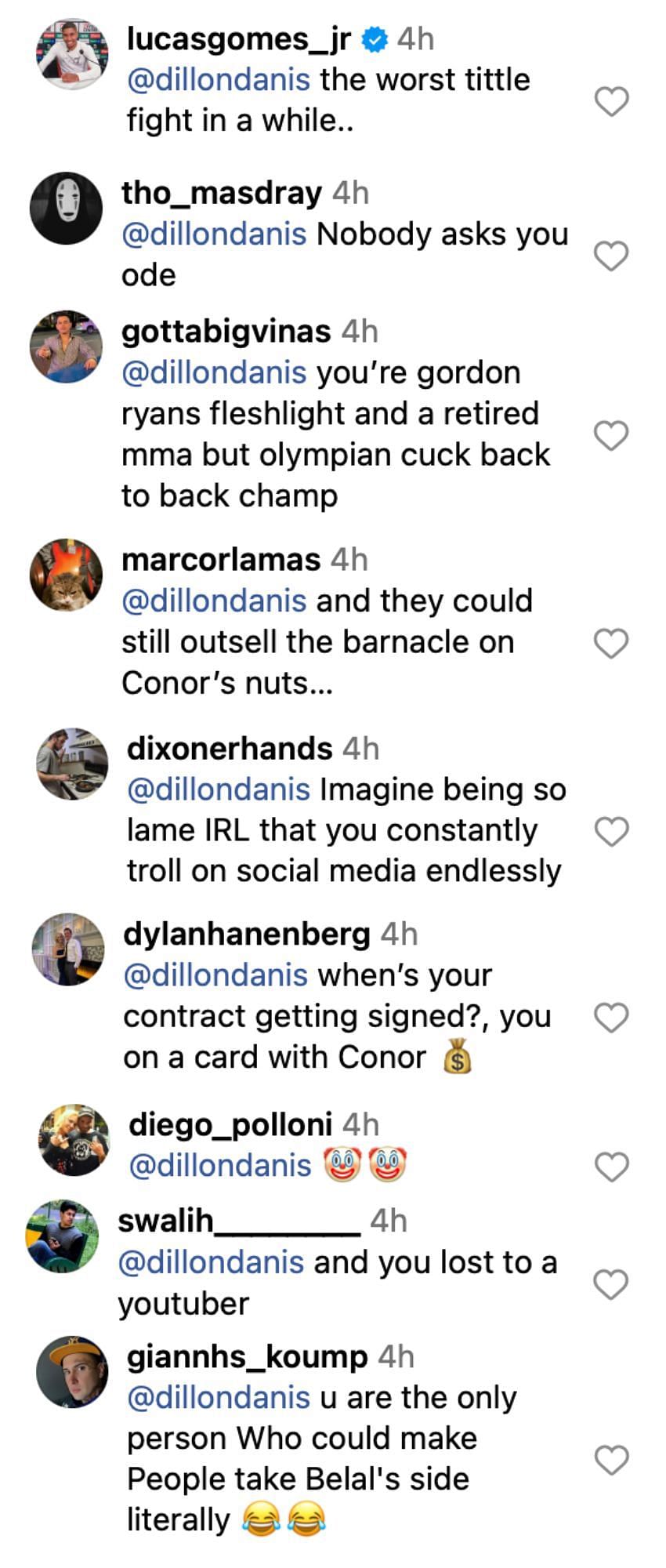 Fans reacting to Danis&#039; comment on the UFC 304 main event [via @espnmma on Instagram]