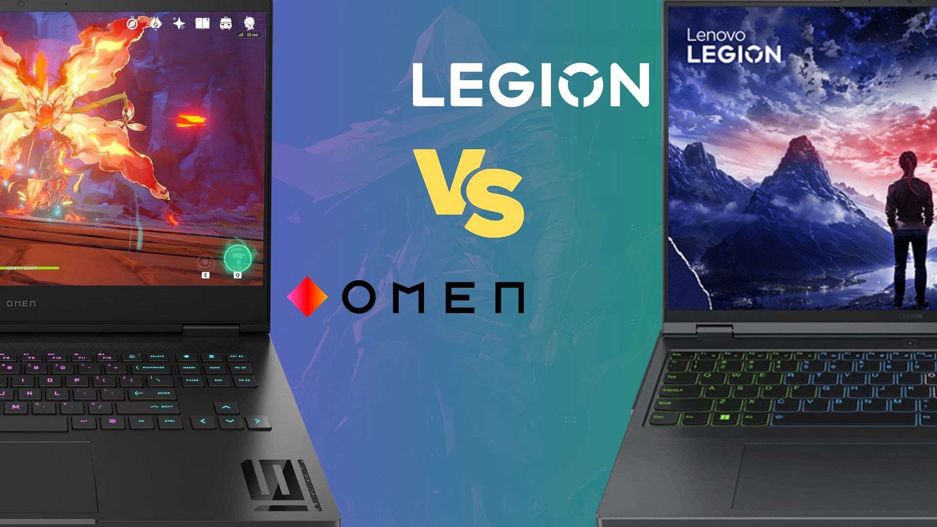 The Lenovo Legion vs HP Omen comparison (Image via Lenovo, HP)