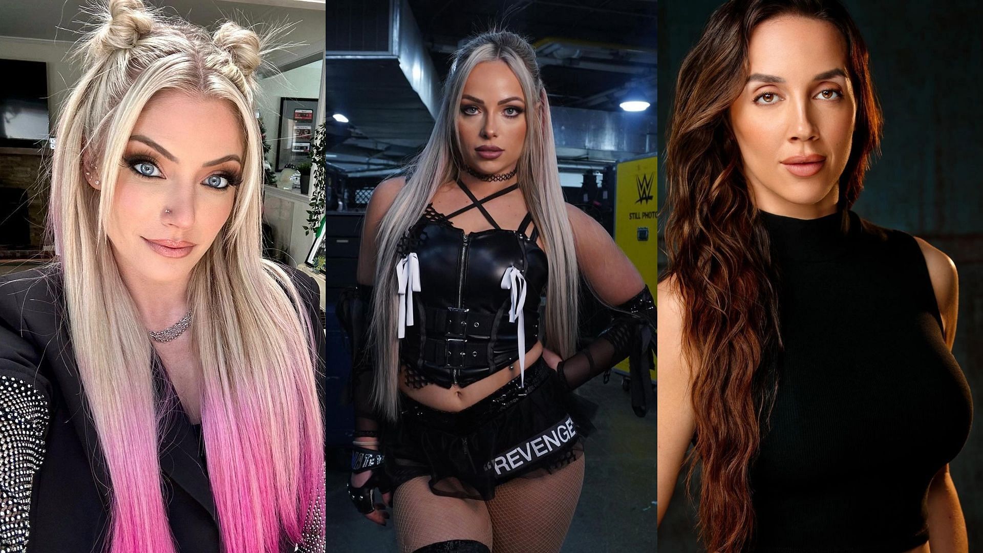 Alexa Bliss, Liv Morgan, and Chelsea Green (From left to right)