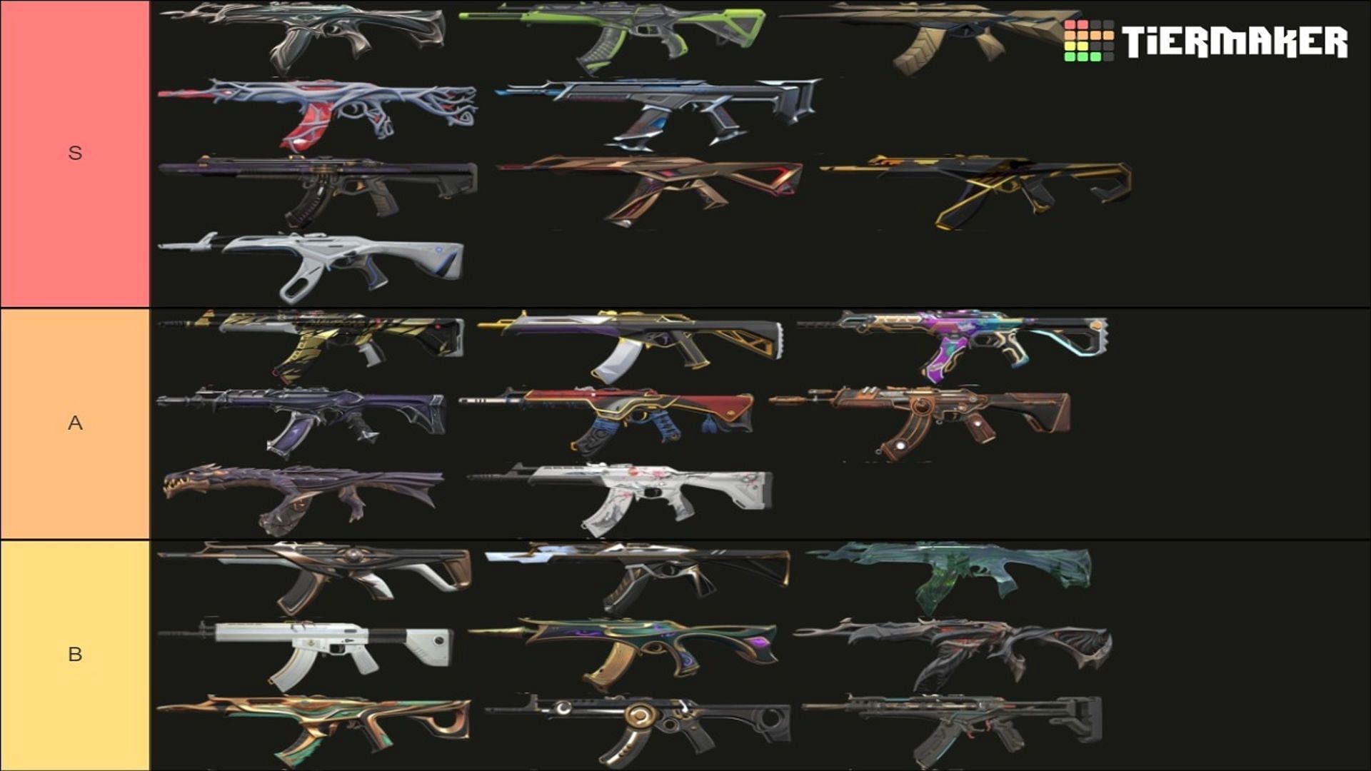 Valorant Vandal skin tier list (Image via Riot Games)