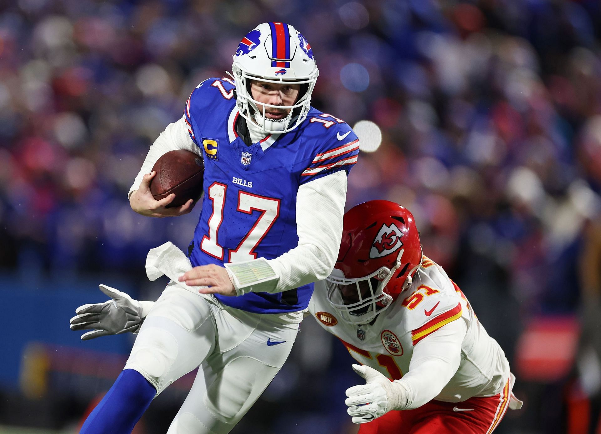 Josh Allen during AFC Divisional Playoffs - Kansas City Chiefs v Buffalo Bills