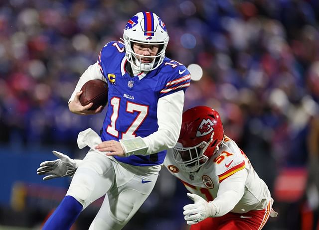 Josh Allen during AFC Divisional Playoffs - Kansas City Chiefs v Buffalo Bills