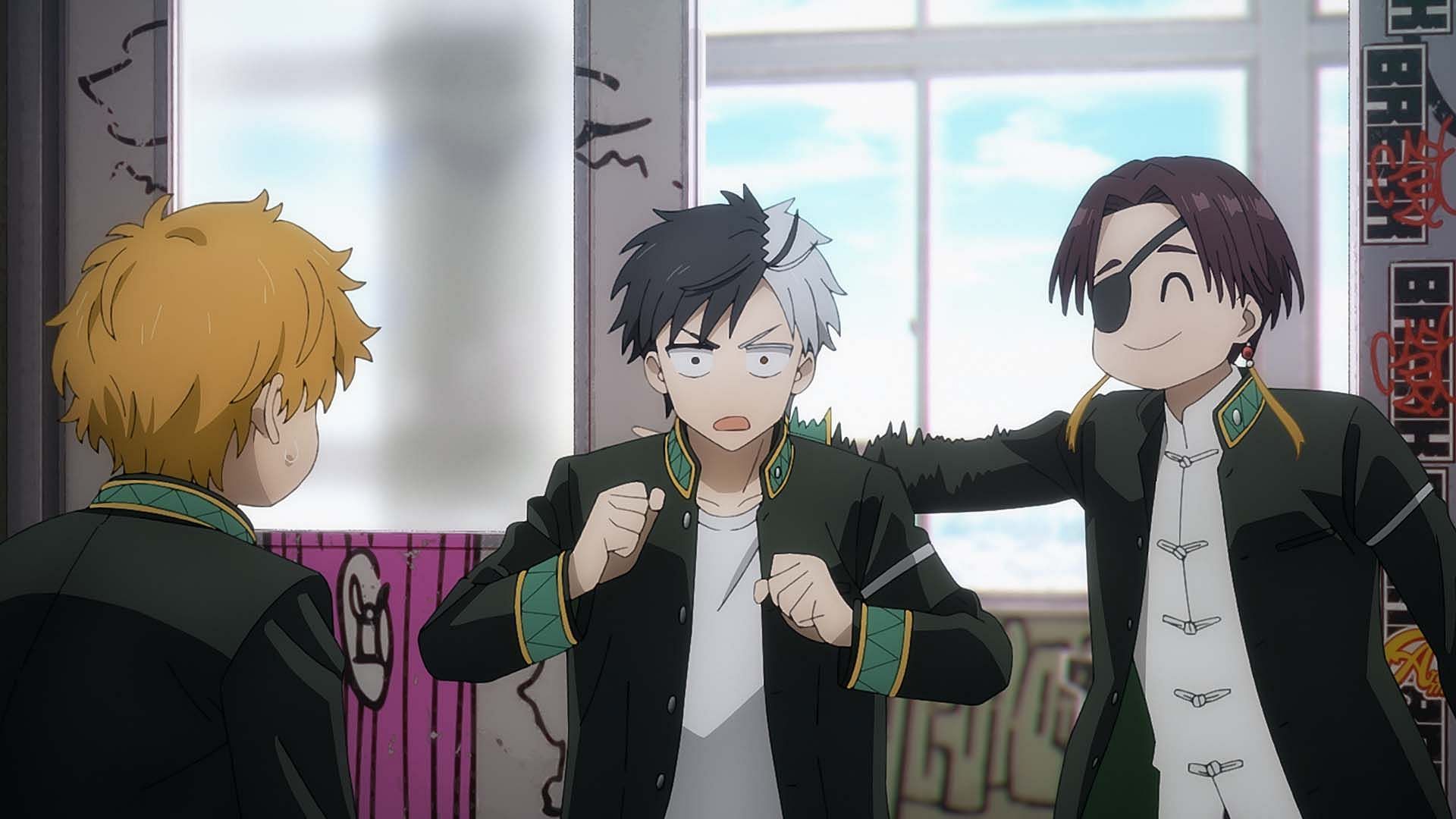Suo and the others are impressed by Sakura&#039;s skills in Wind Breaker episode 8 (Image via CloverWorks)