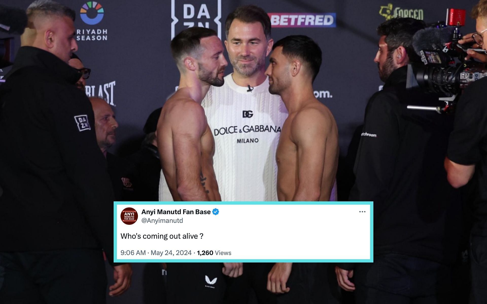 Jack Catterall (right) and Josh Taylor (left) face-off ahead of their rematch on May 25 [Photo Courtesy @jackcatt1 on Instagram]