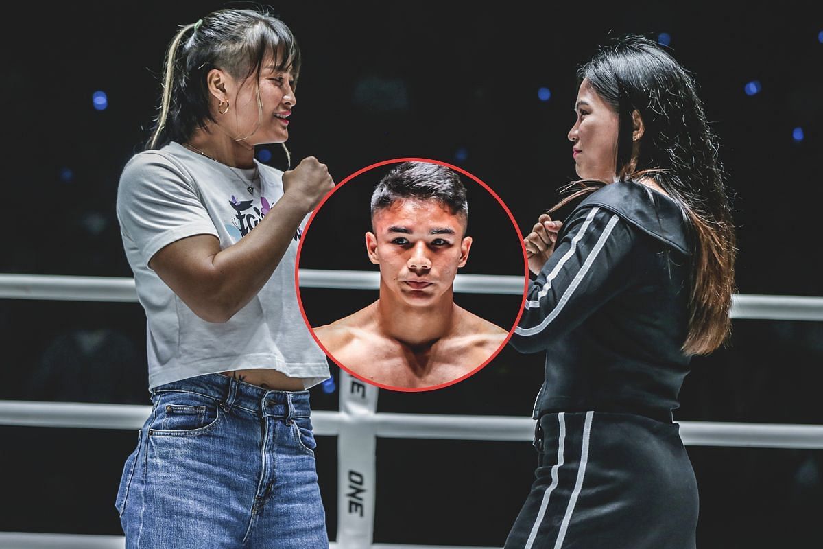 Stamp (left) and Denice Zamboanga (right) (inset: Johan Ghazali) [Photos via: ONE Championship]