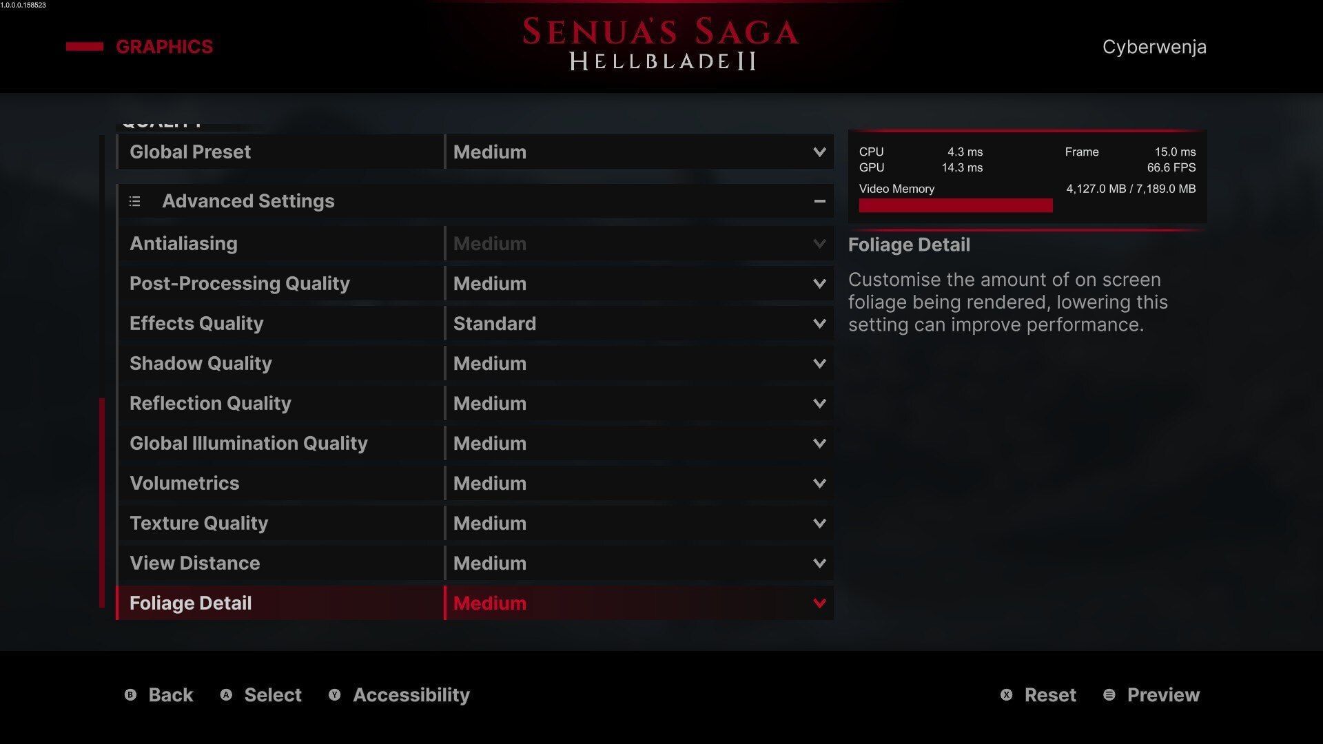 Graphics options (Image via Ninja Theory)