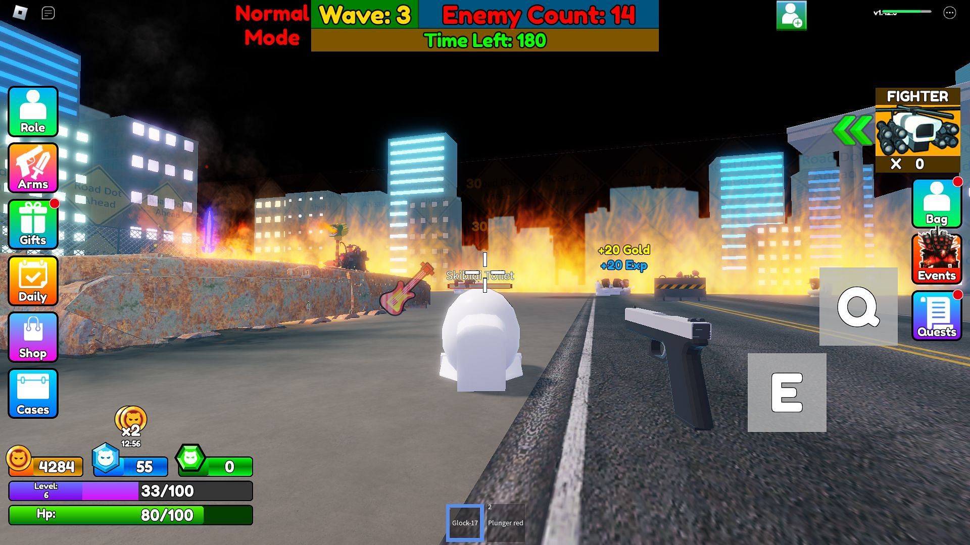 Normal mode gameplay (Image via Roblox)