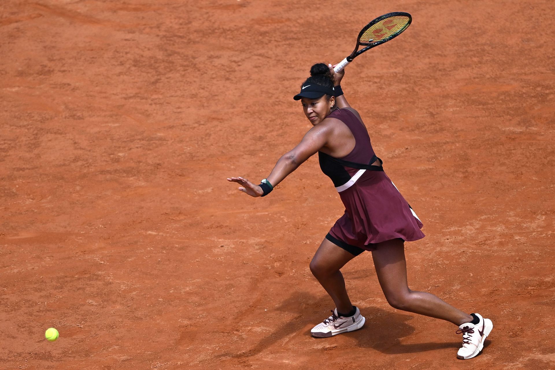 Naomi Osaka in action at the 2024 Italian Open