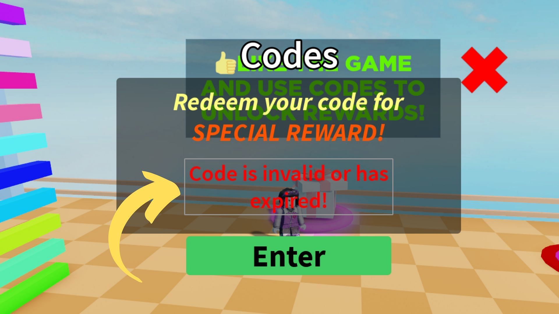 Math Answer or Die invalid code issue (Image via Roblox || Sportskeeda)