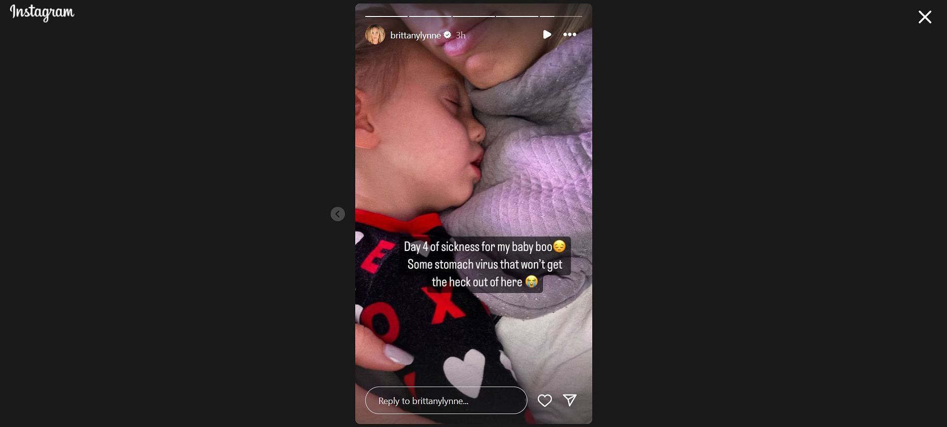 Brittany Mahomes posts a story about her sick daughter Sterling