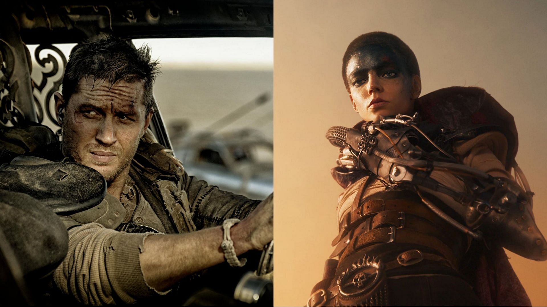 Stills from Mad Max: Fury Road and Furiosa (Image via @MadMaxMovie on X)