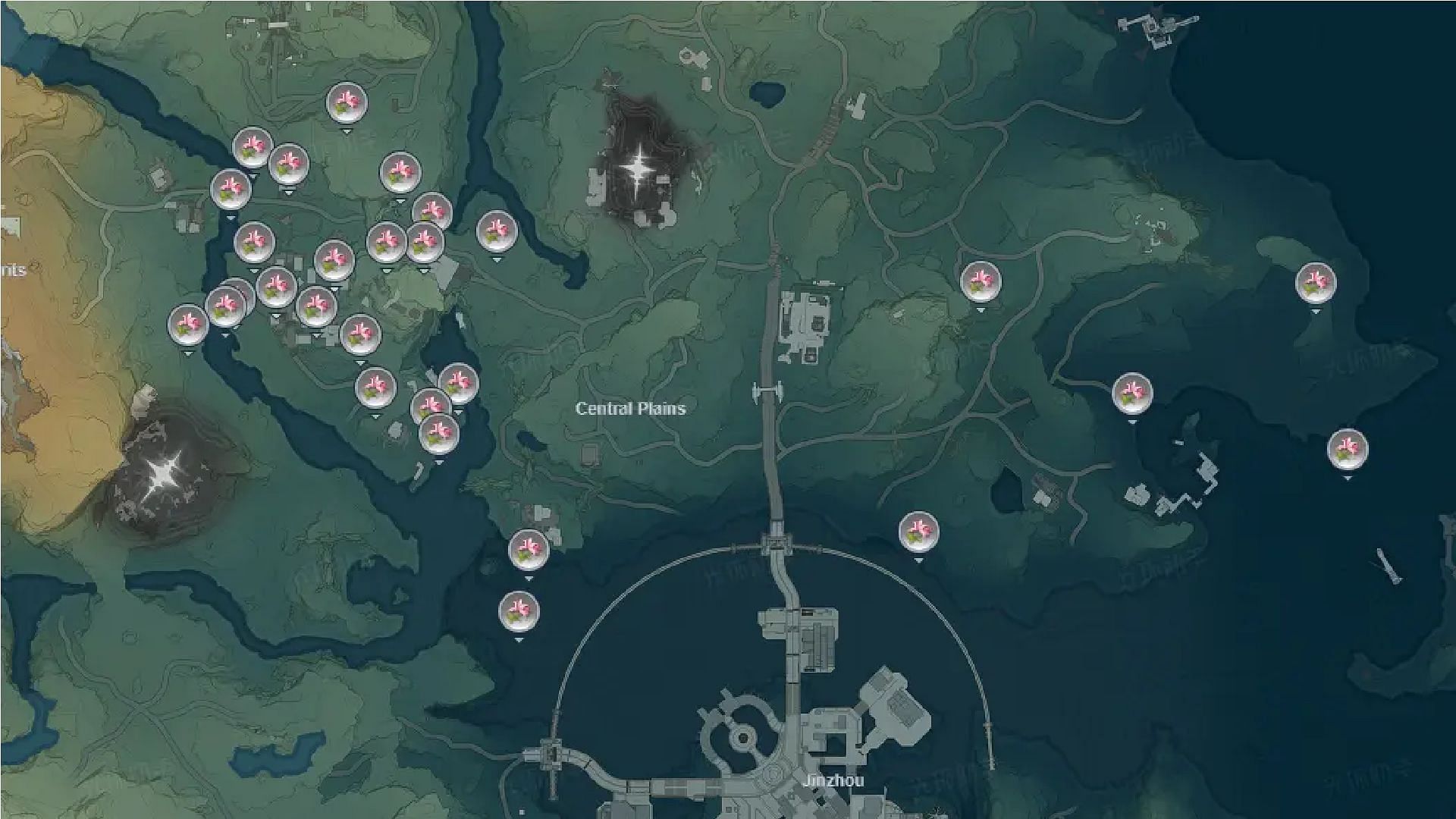 Here are all 23 Pecok Flower locations in the game (Image via Kuro Games)
