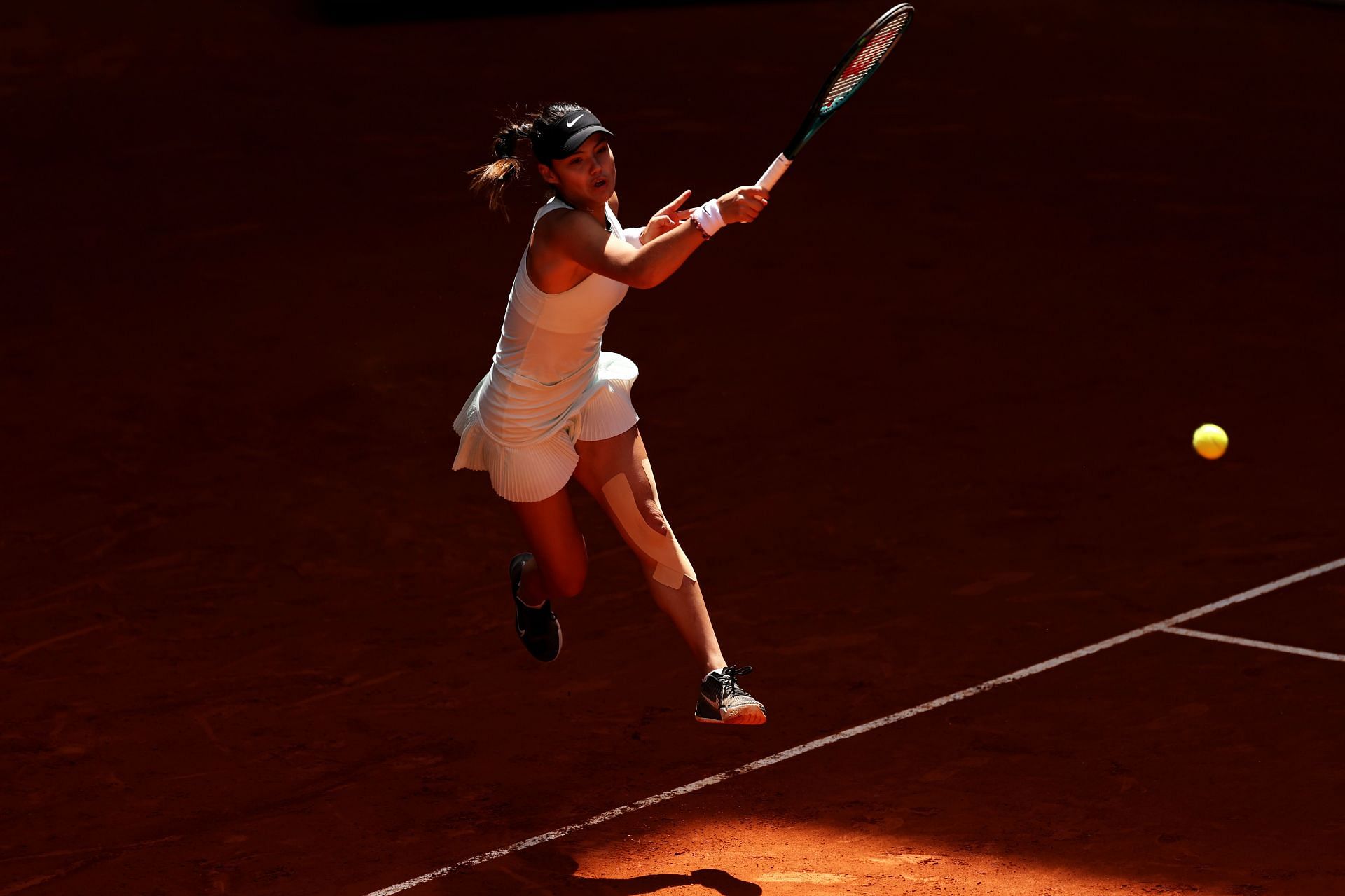 Emma Raducanu in action at the 2024 Madrid Open