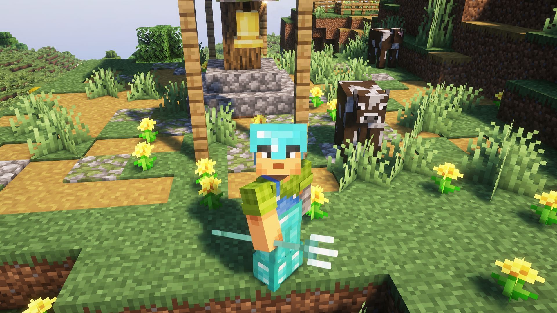 Player with a Trident (Image via Mojang)