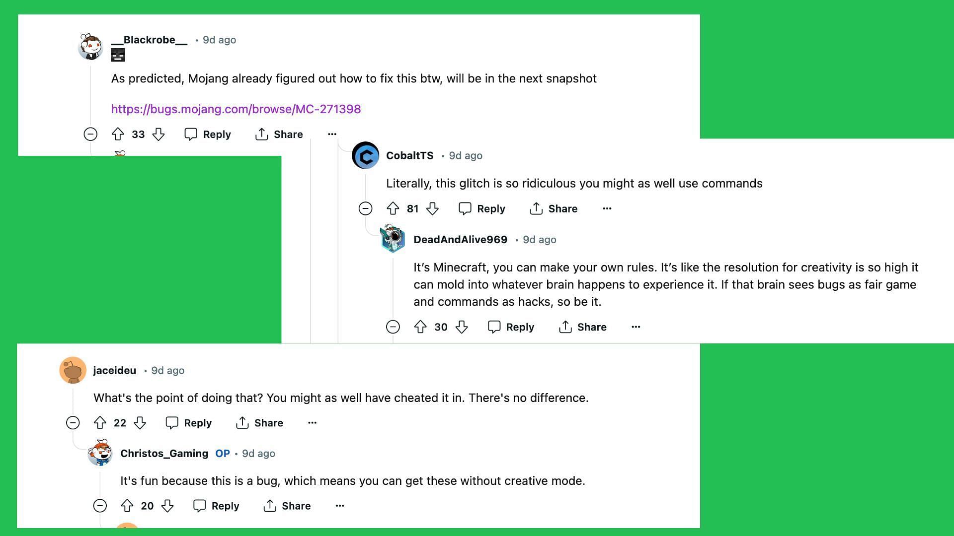 Reddit reacts to the shulker box glitch (Image via Reddit/Christos_Gaming)