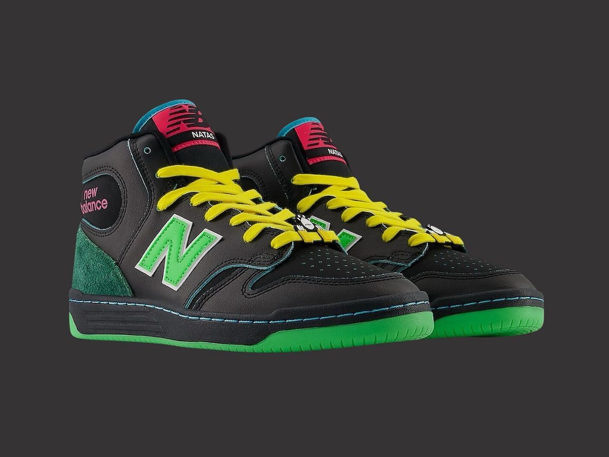 Natas Kaupas x New Balance Numeric 480 High &quot;Black Green/Lime&quot; sneakers: Features explored