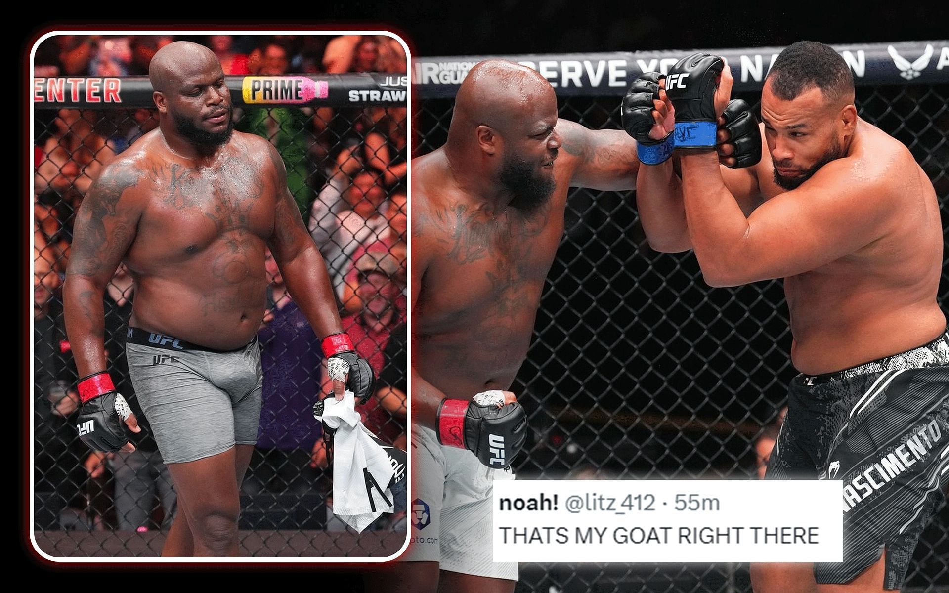 Fans react to Derrick Lewis post fight celebrations at UFC St. Louis. [Image courtesy: @ufc_brasil &amp; @ufcespanol on Instagram]