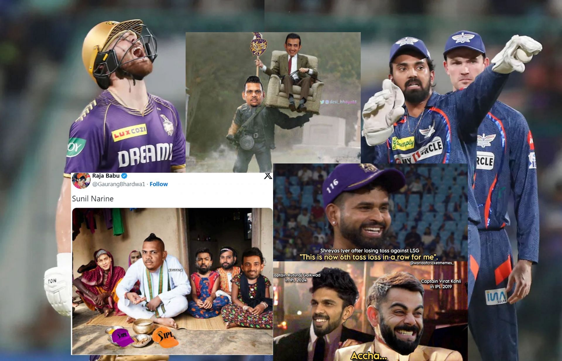 Top 10 funny memes from the 1st innings of KKR vs LSG IPL 2024 clash