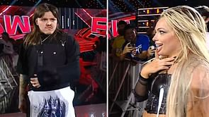 Liv Morgan reacts after shockingly kissing Dominik Mysterio on WWE RAW