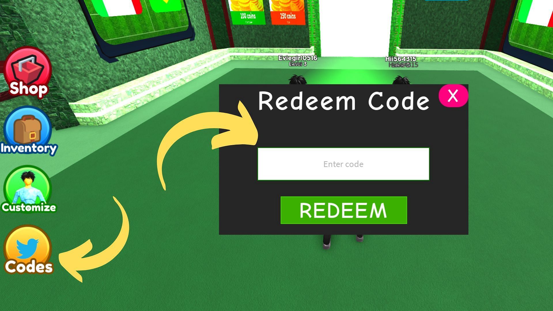 Redeem codes in Realistic Street Soccer (Image via Roblox || Sportskeeda)