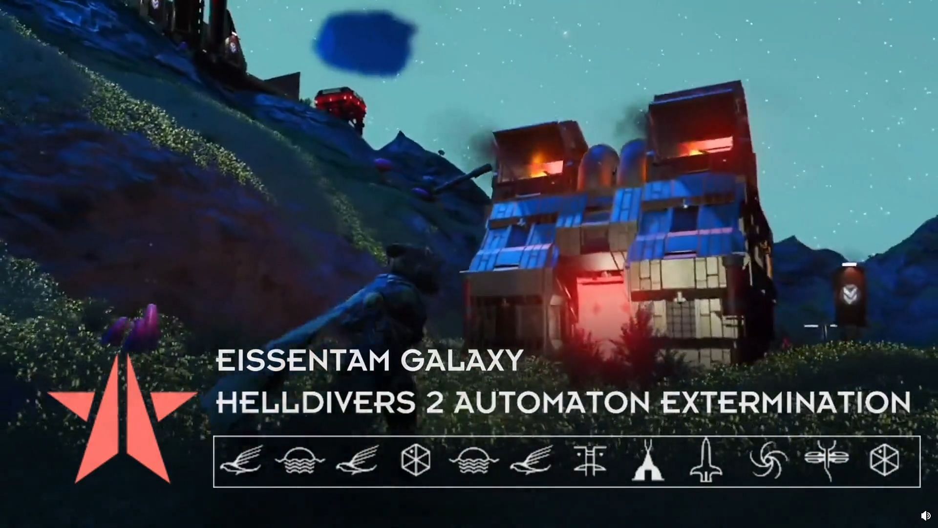 Glyph Address for Helldivers 2 Automaton Extermination Mission in No Man&#039;s Sky (Image via Hello Games and OkaNitsuki/Reddit)