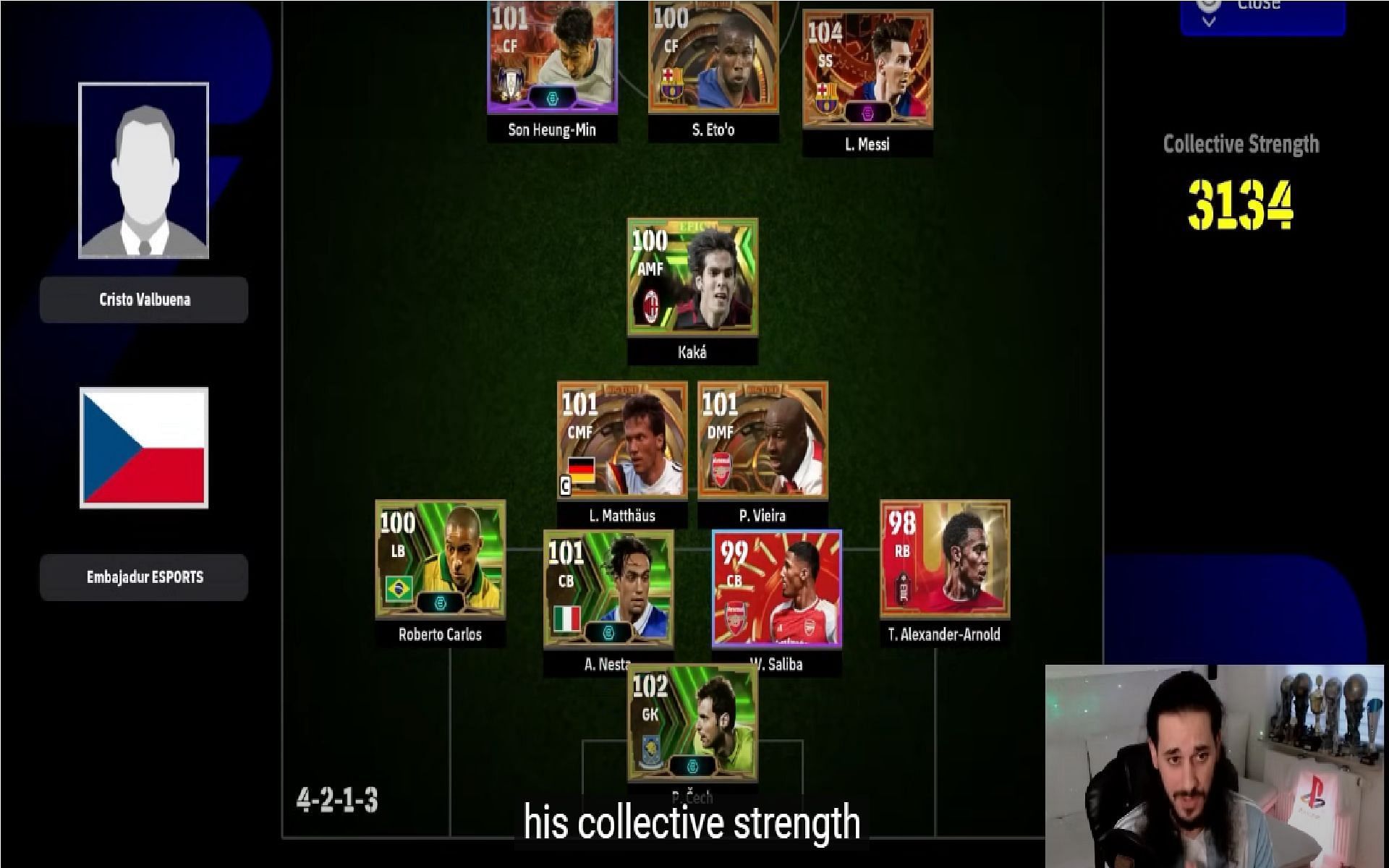 4-2-1-3 is a great formation in eFootball 2024 (Image via YouTube/Mednasah)