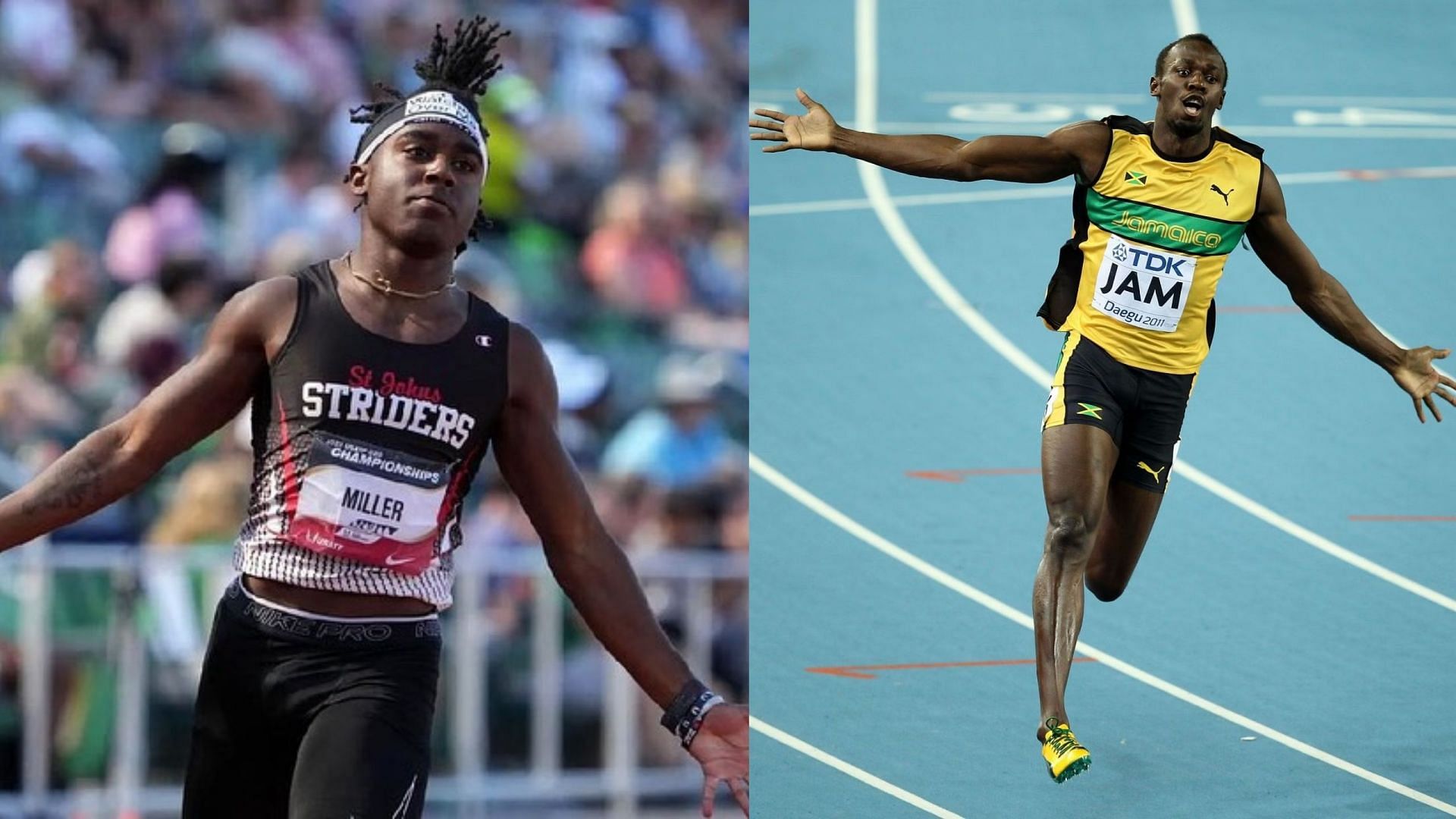 Christian Miller and Usain Bolt