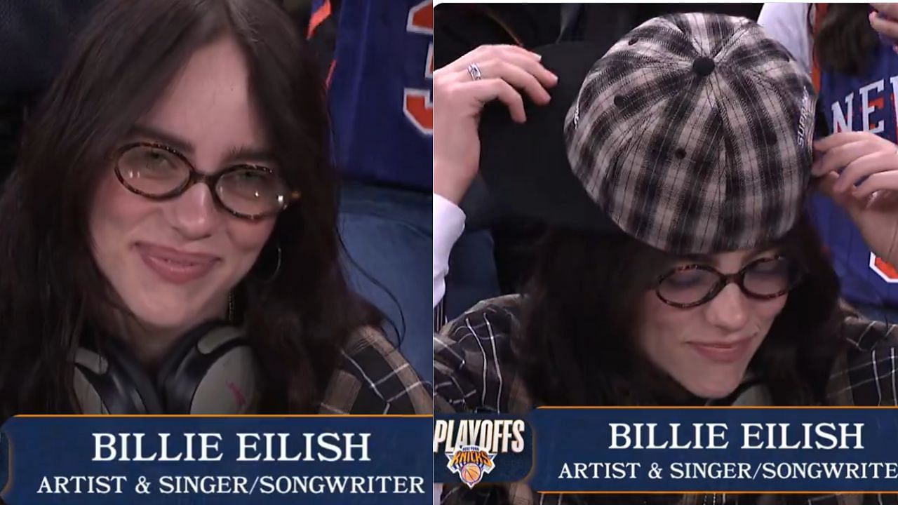 Basketball fans react to Billie Eilish sitting at courtside for Game 5 of the Pacers-Knicks series on Tuesday.