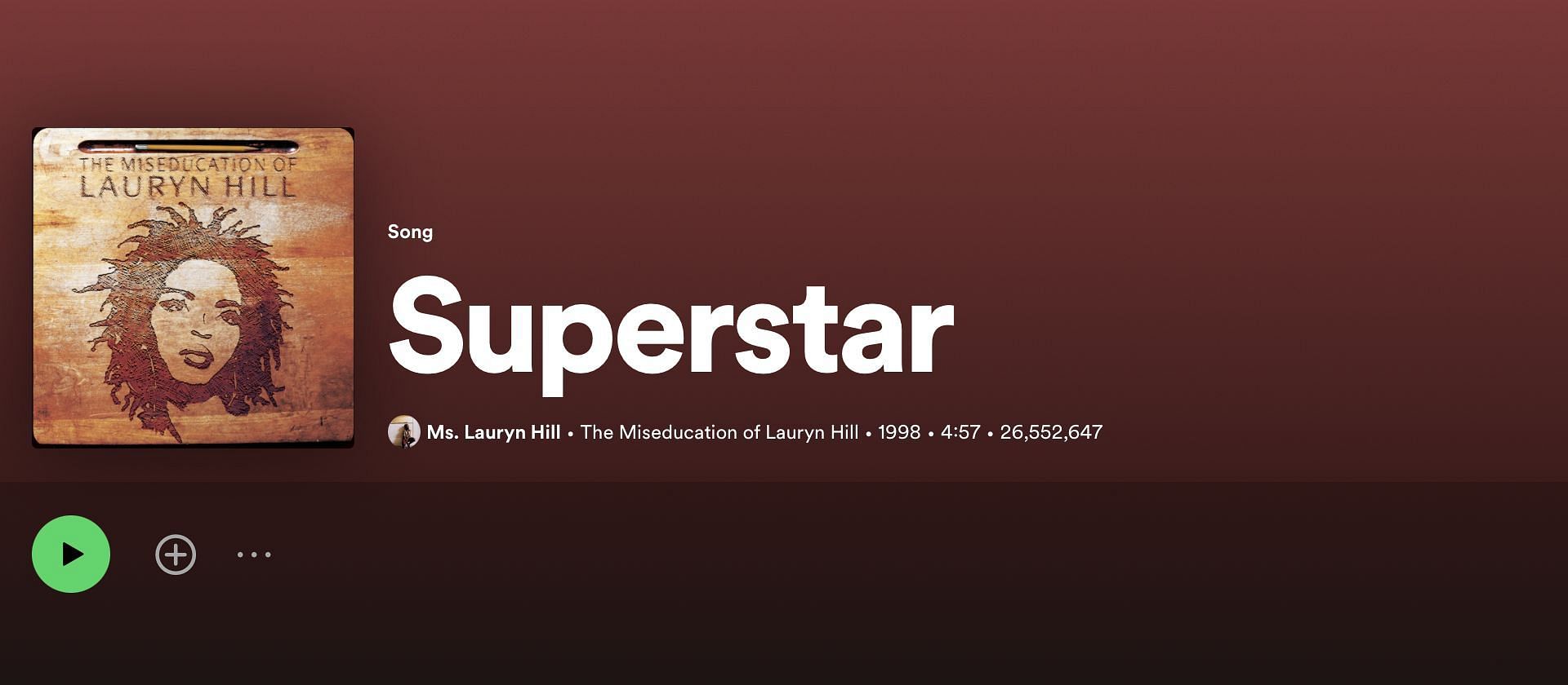 Track 6 of Lauryn&#039;s debut album &#039;The Miseducation of Lauryn Hill&#039; (Image via Spotify)