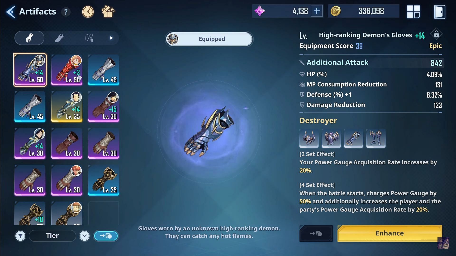 Artifacts, as seen in-game (Image via Netmarble || YouTube/RoKage)