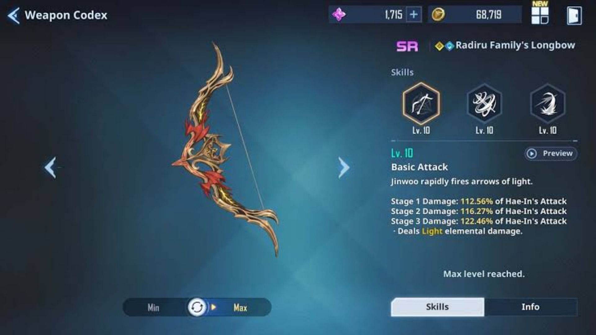 Radiru Family&#039;s Longbow is among the best weapons in Solo Leveling Arise for beginners (Image via Netmarble)