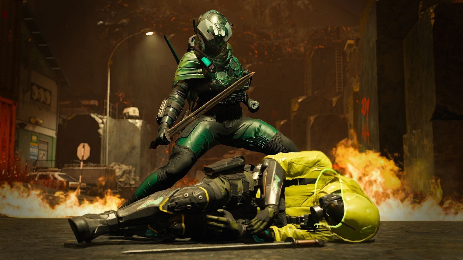 An Operator taking down an enemy using a melee weapon in Warzone