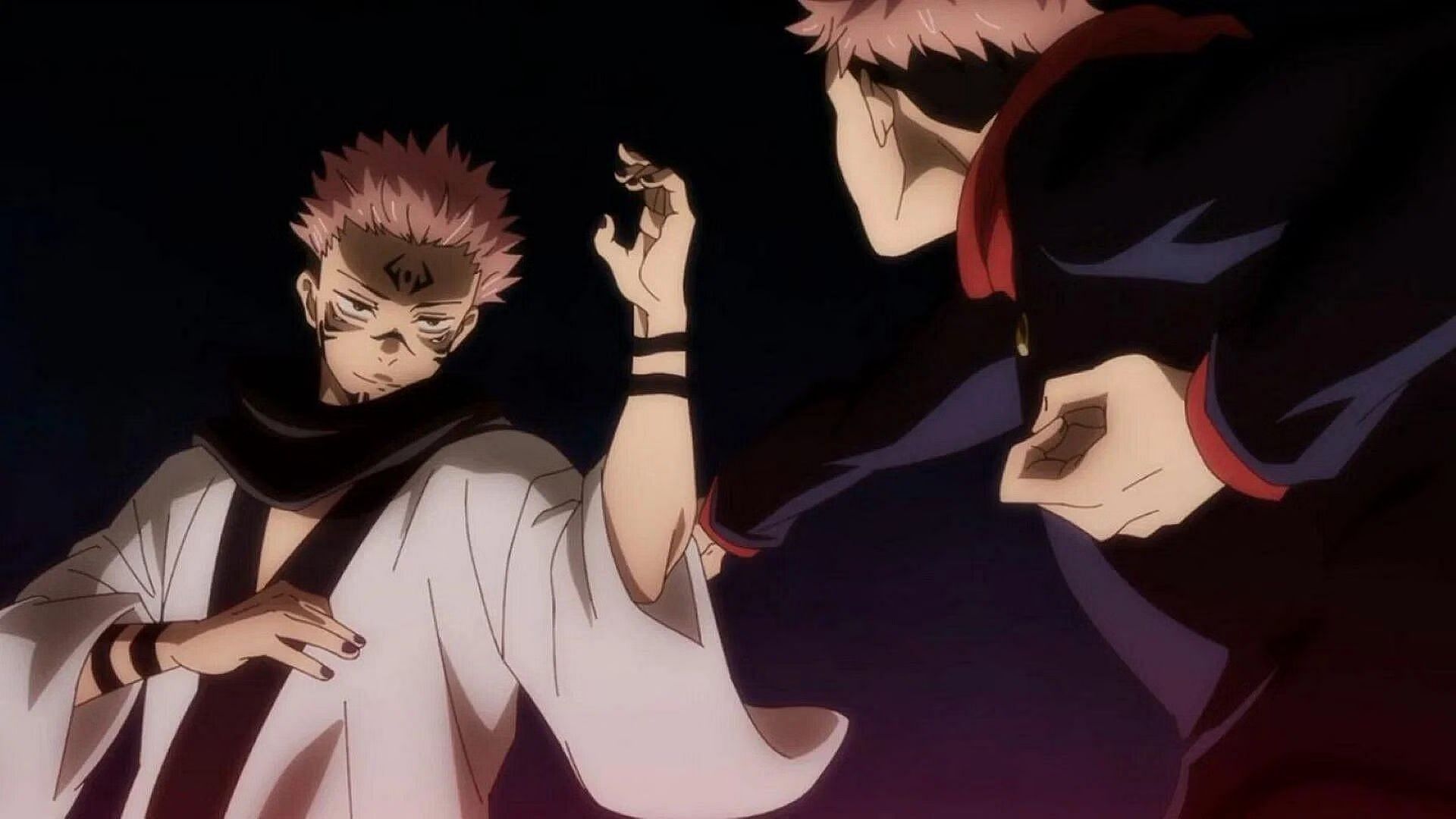 Sukuna vs Yuji in Jujutsu Kaisen (Image via MAPPA)