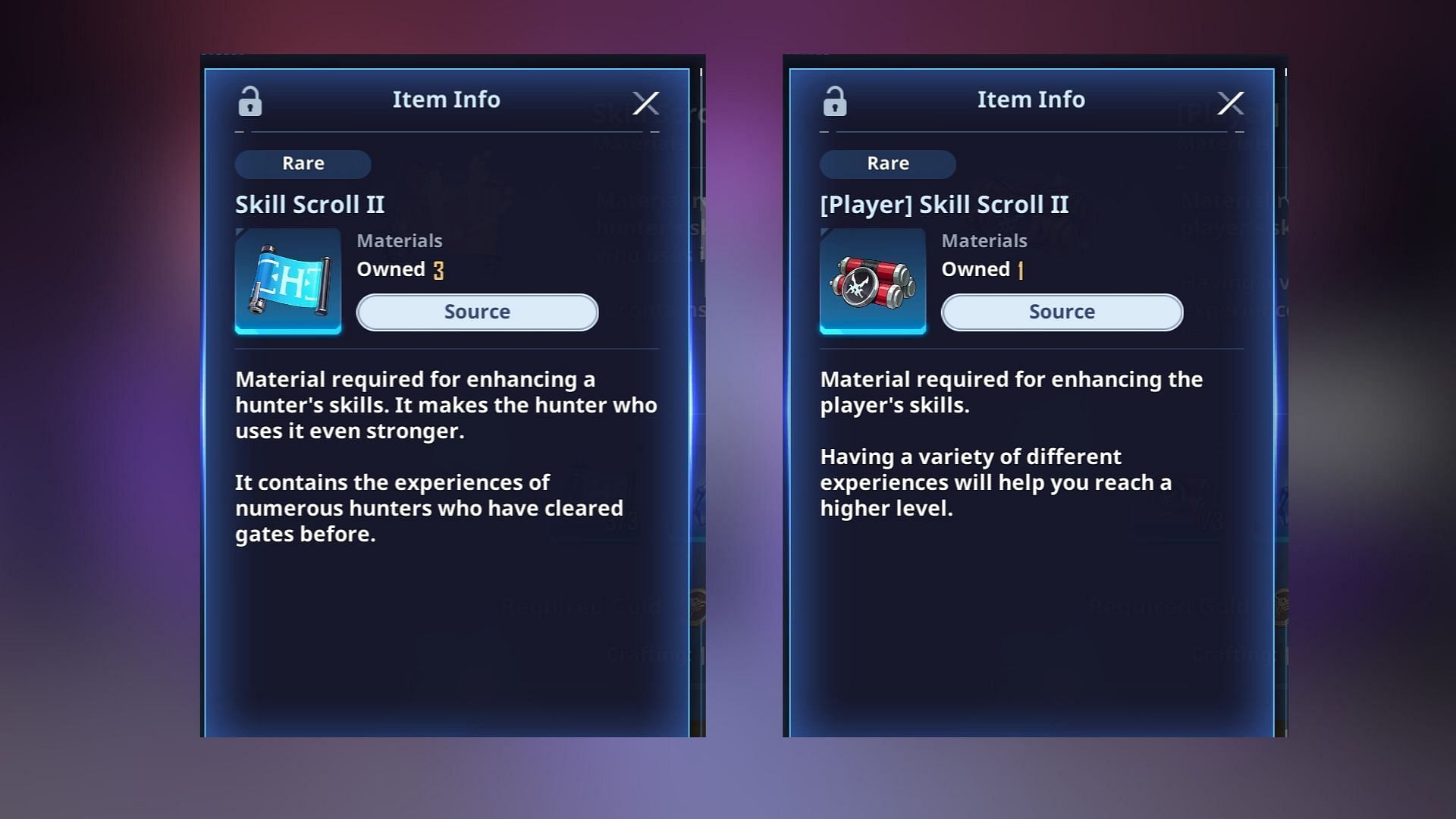 There are two types of Skill Scrolls based on their usage. (Image via Netmarble)