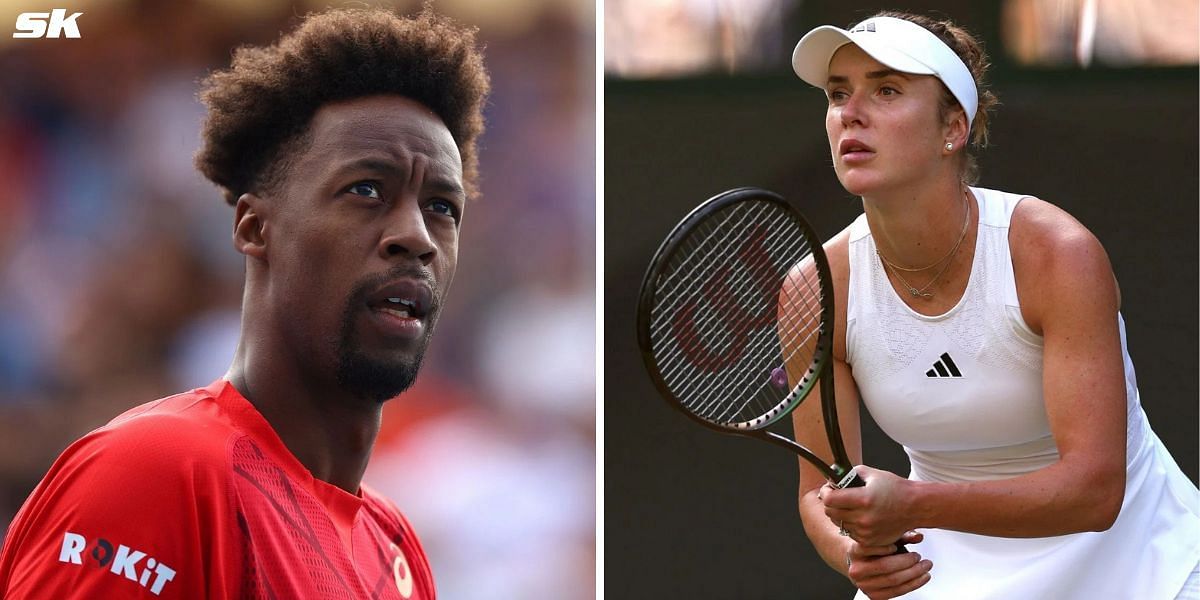 Gael Monfils (L) and Elina Svitolina