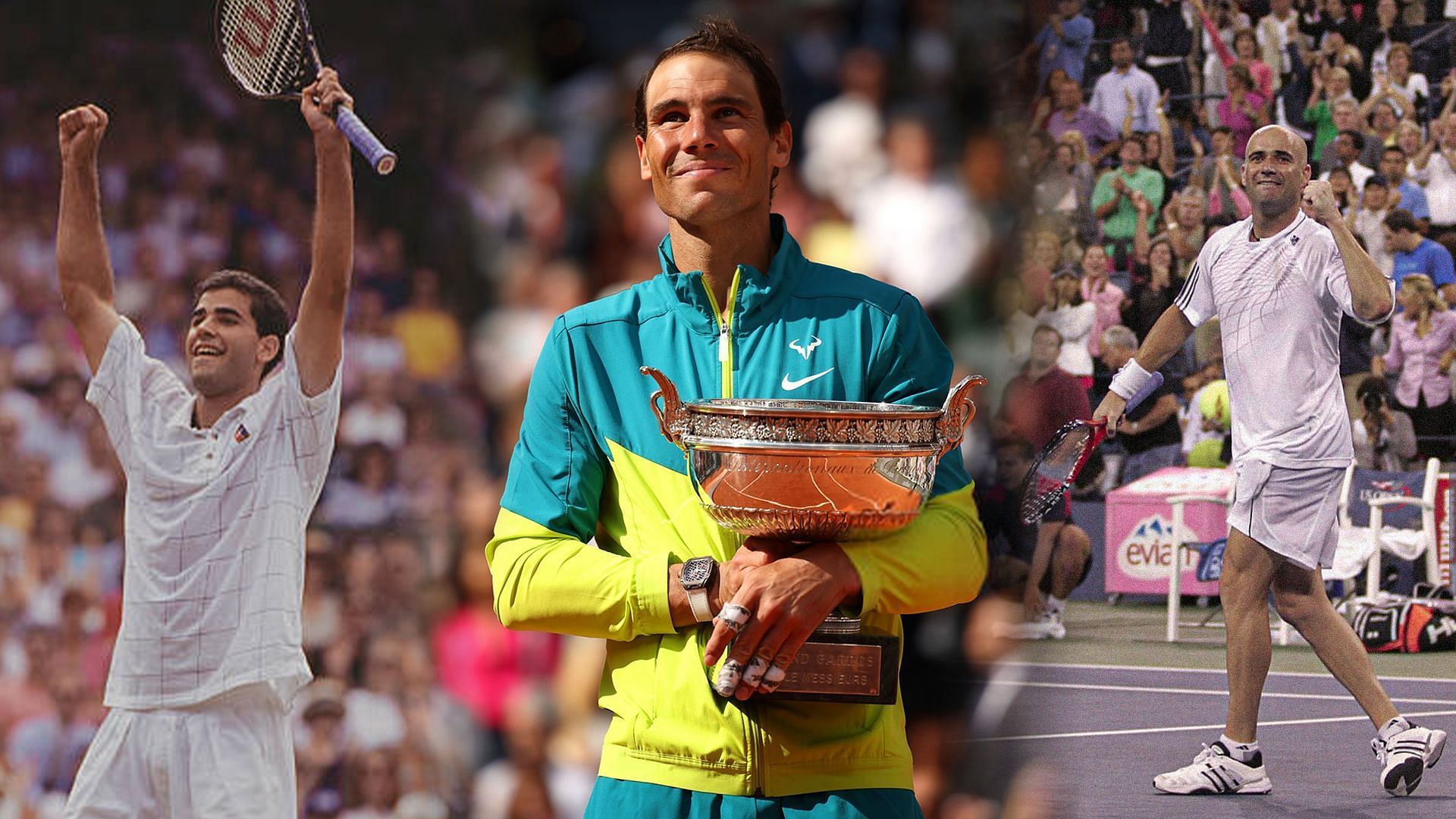 Pete Sampras, Rafael Nadal and Andre Agassi