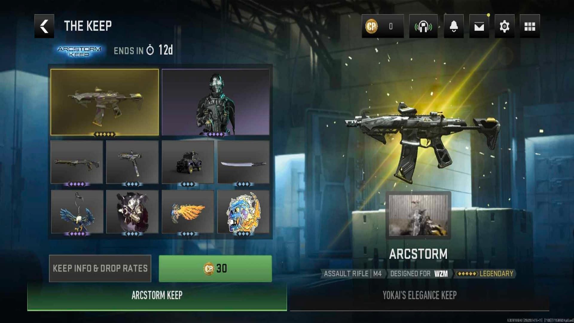 Arcstorm contents in Warzone Mobile (Image via Activision)