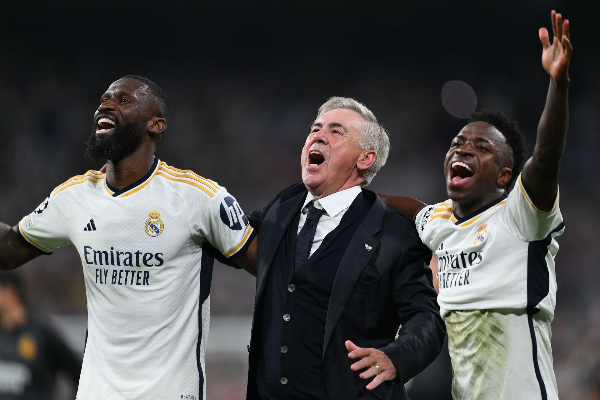 Real Madrid boss Carlo Ancelotti (centre)