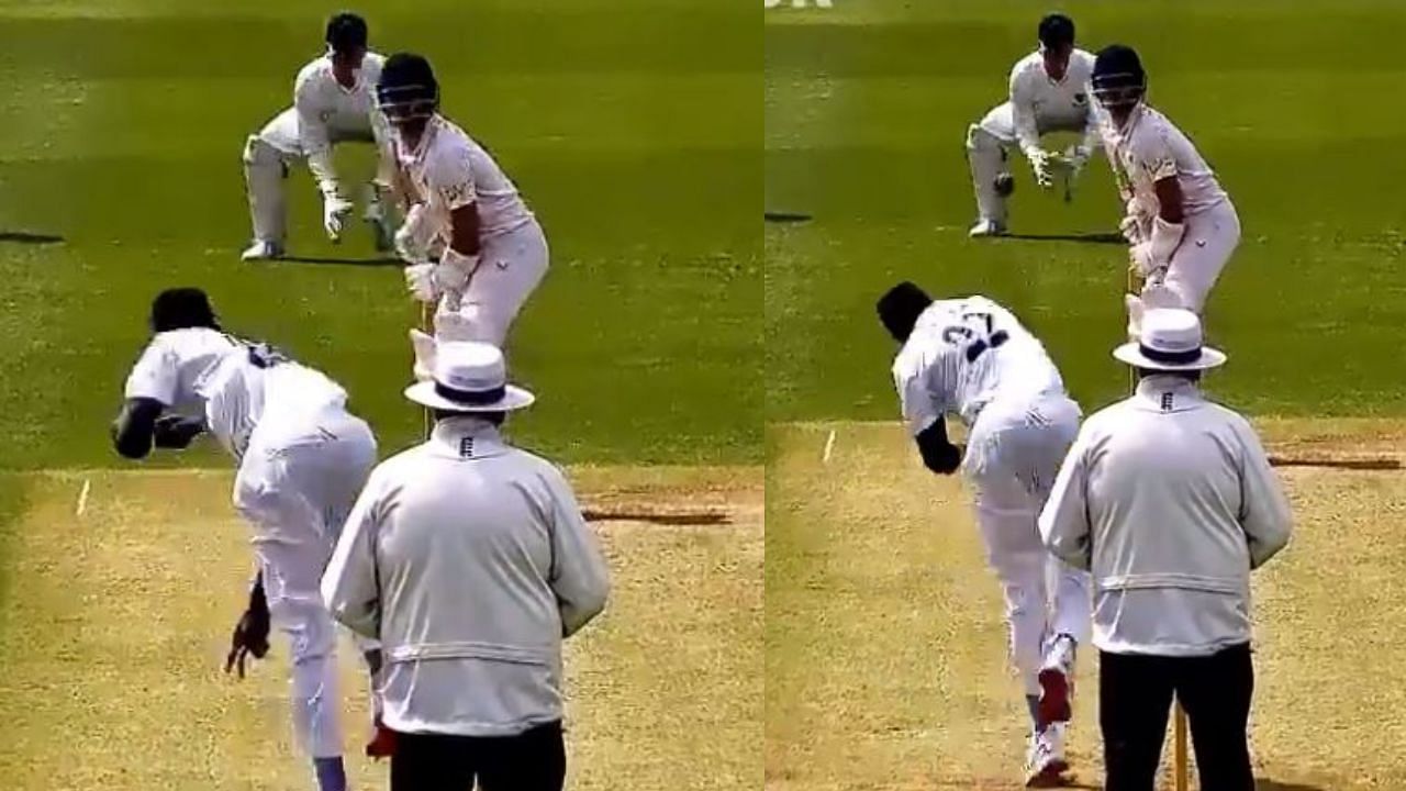 जोफ्रा आर्चर गेंदबाजी करते हुए (Photos: ECB X Screenshots)