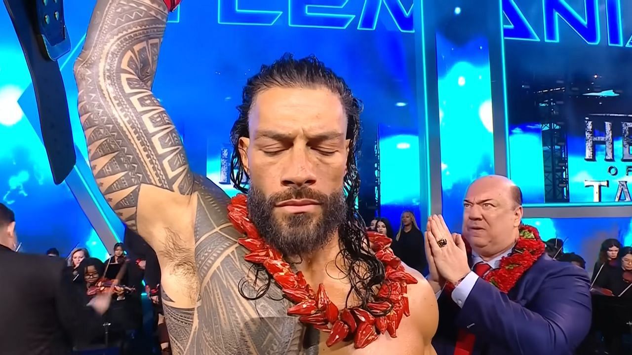 Roman Reigns making his entrance (via WWE