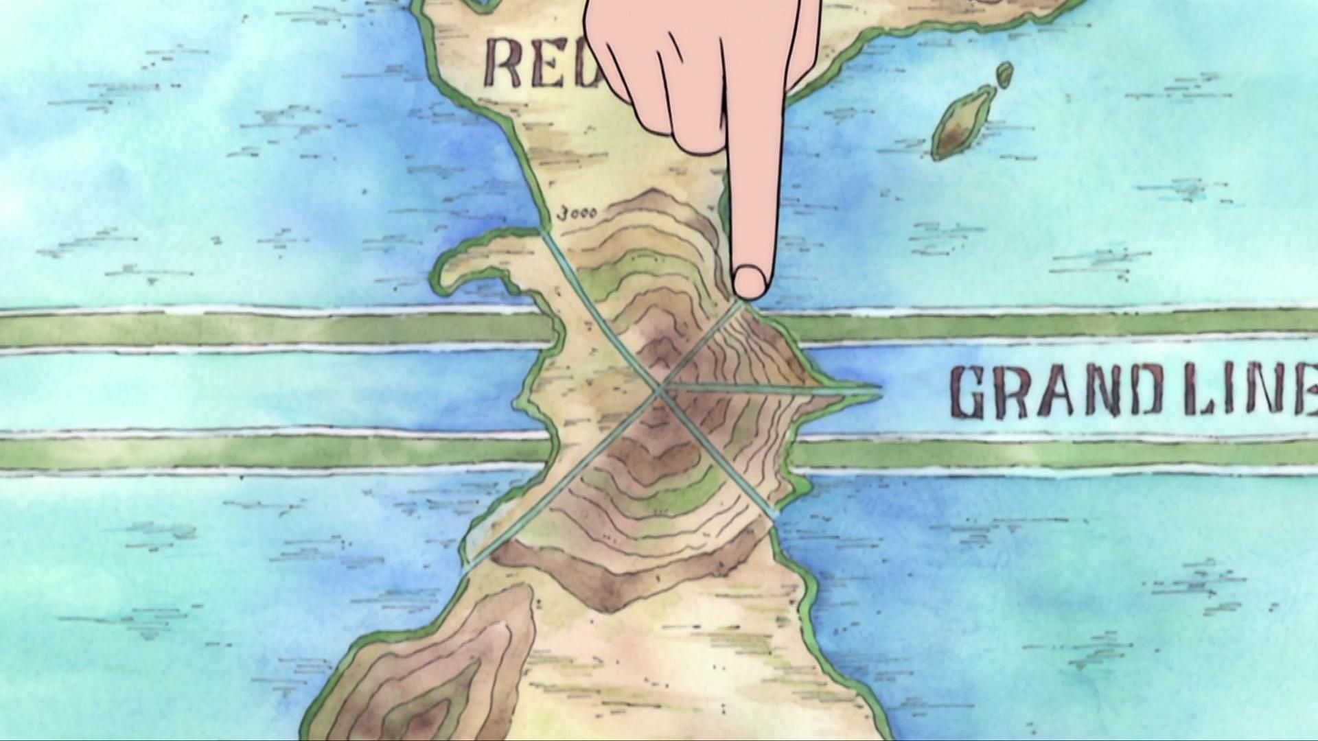 Back then, the map of the world didn&#039;t look like this (Image via Toei Animation)