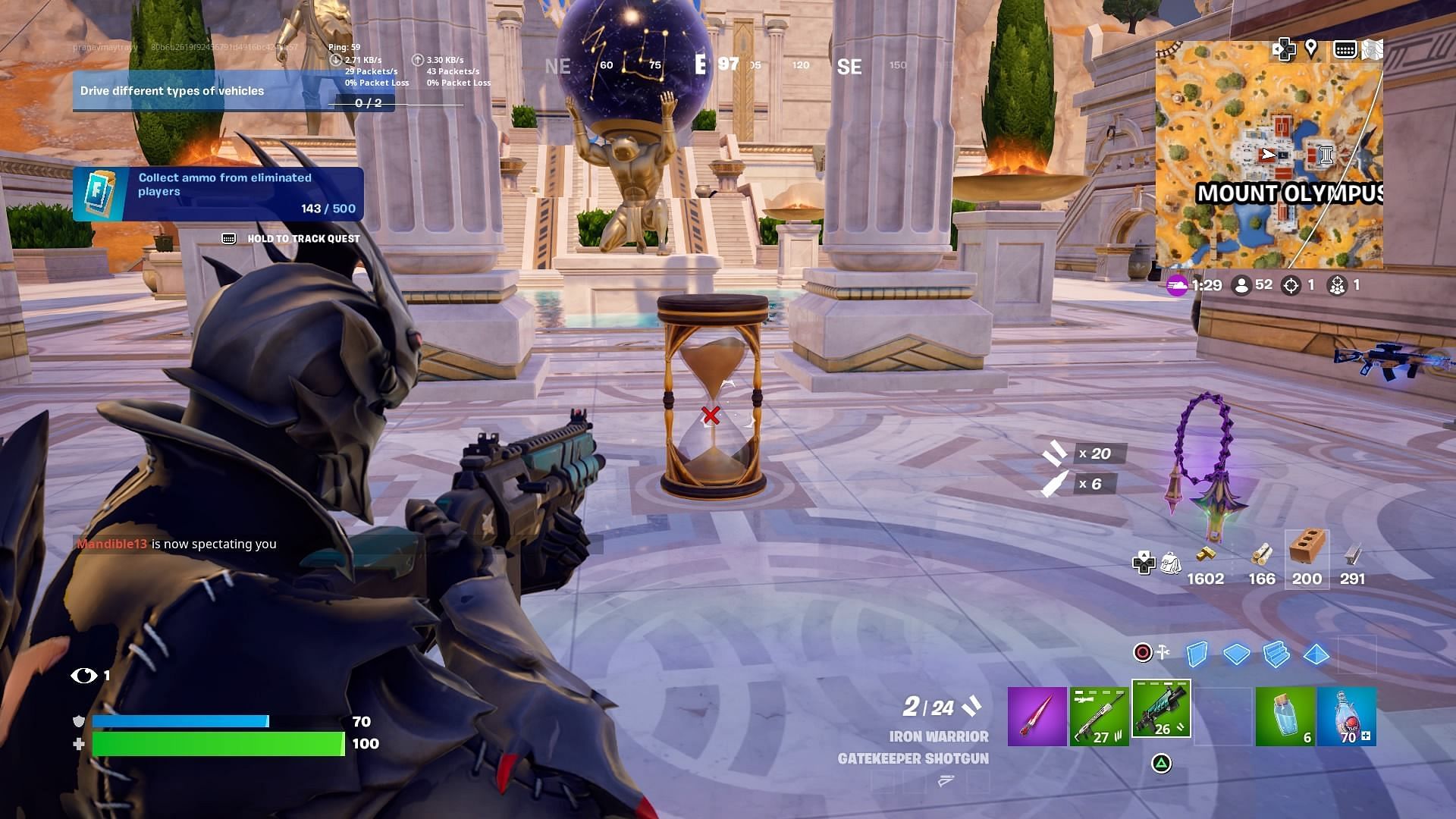 The sands inside Zeus&#039; Hourglass are already moving. (Image via Epic Games)