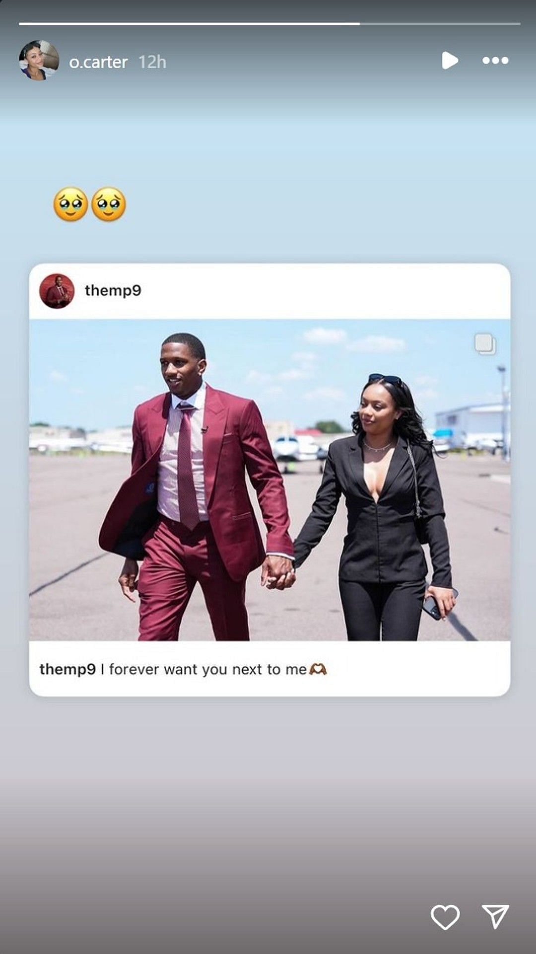 Olivia Carter&#039;s response to Michael Penix Jr.&#039;s IG post.