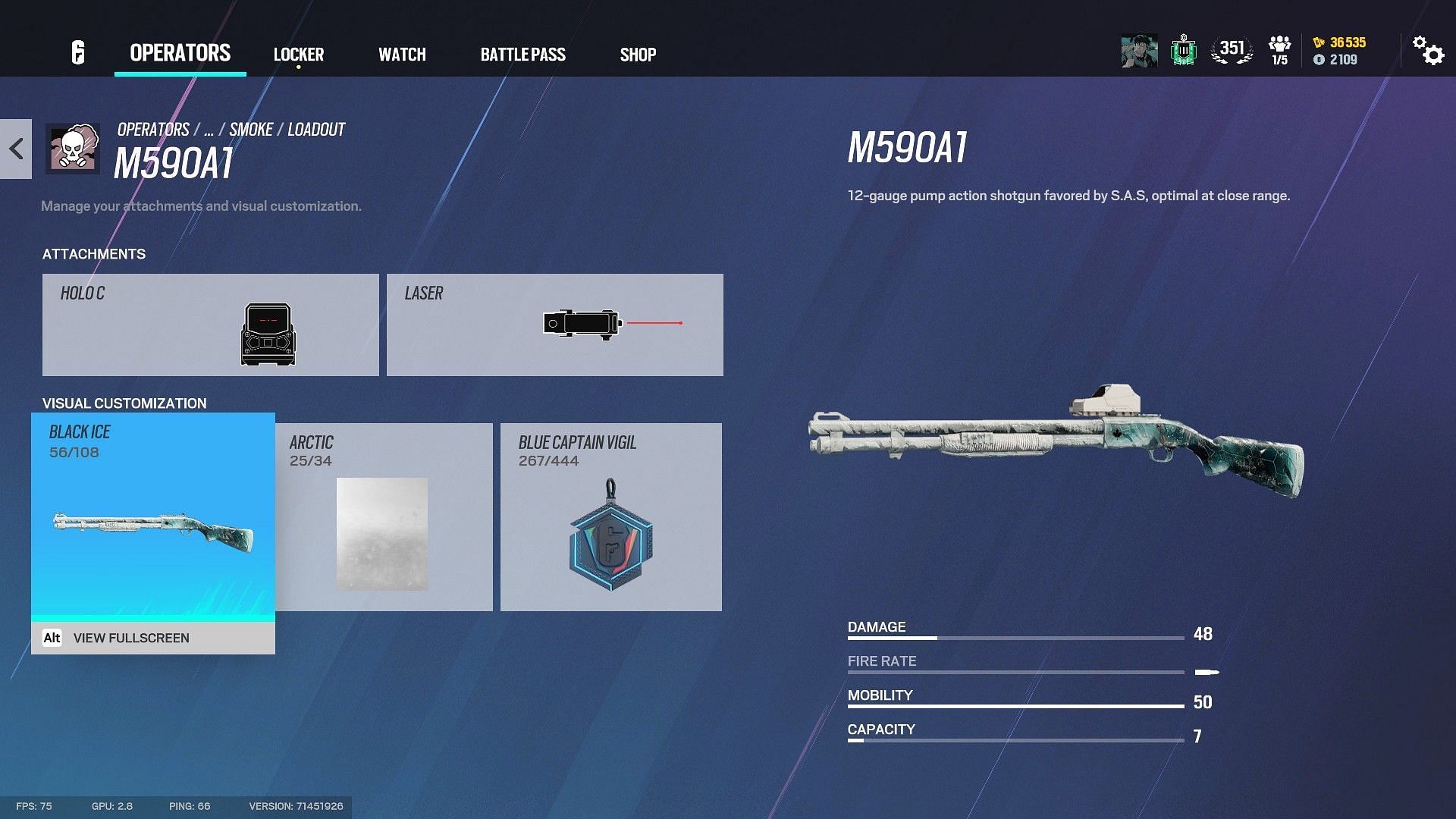 M590A1 is the best primary weapon in the best Smoke loadout. (Image via Ubisoft)